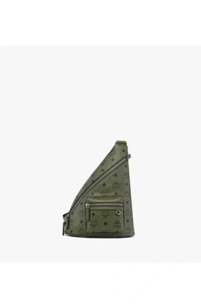 Mcm Mini Aren Sling In Khaki Moss