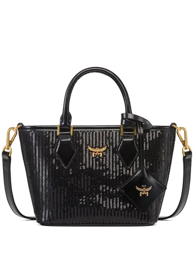 Mcm Mini Aren Tote Bag In Black
