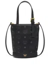 Mcm Logo Printed Shoulder Bag In Black