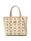Mcm Mini Tony Printed Canvas Tote Bag In Neutrals