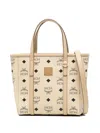 Mcm Mini Tony Printed Canvas Tote Bag In Neutral