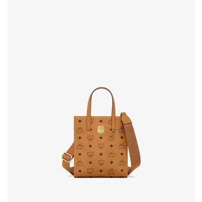 Mcm Mini Aren Tote In Visetos In Brown