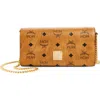 Mcm Aren Visetos Crossbody In Cognac