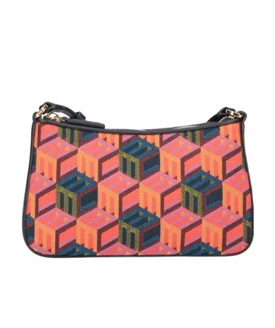 Mcm Mini Cubic-monogram Shoulder Bag In Multicolor