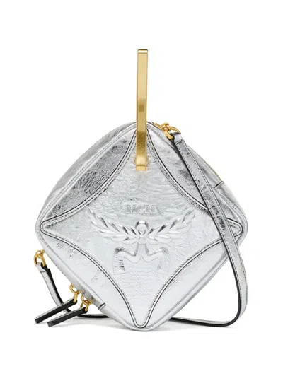 Mcm Mini Diamond Crossbody Bag In 银色