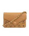 Mcm Diamond Mini Visetos Crossbody In Orange