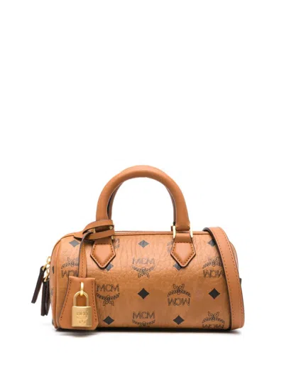 Mcm Mini Ella Boston Tote Bag In Brown