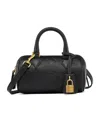 Mcm Small Ella Boston Leather Satchel In Black