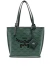 Mcm Mini Himmel Lauretos Monogram Pattern Tote Bag In Green
