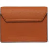 Mcm Mini Lauretos Leather Card Case In Cognac