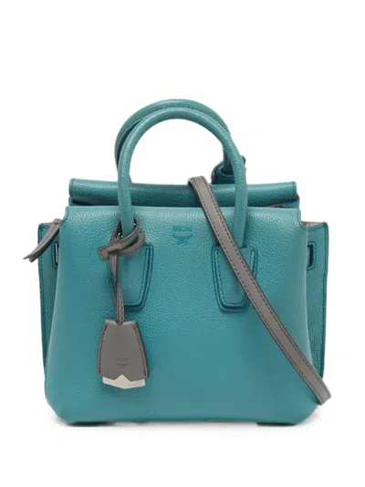 Pre-owned Mcm Mini Milla Park Avenue Tote Bag In Blue