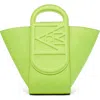 Mcm Mini Mode Travia Leather Tote In Acid Lime