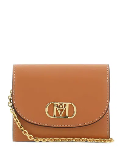 Mcm Mini Mode Travia Logo Leather Wallet In Brown
