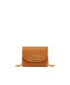 Mcm Mini Mode Travia Logo Plaque Wallet In Brown