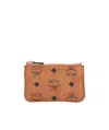 Mcm Mini Monogram-print Key Pouch In Brown