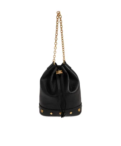Mcm Mini Pina Shoulder Bag In Black