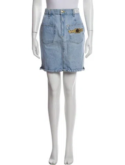 Pre-owned Mcm Mini Skirt In Blue