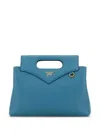 Mcm Turquoise Leather Mini Soft Diamond Handbag In Blue