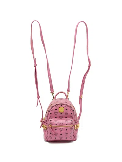 Pre-owned Mcm Mini Stark Bebe Boo Backpack In Pink