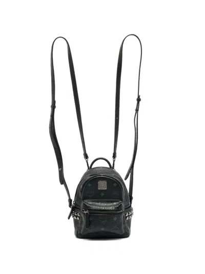 Pre-owned Mcm Mini Stark Side-studs Backpack In Black