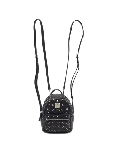 Pre-owned Mcm Mini Stark-bebe Boo Studded Backpack In Black