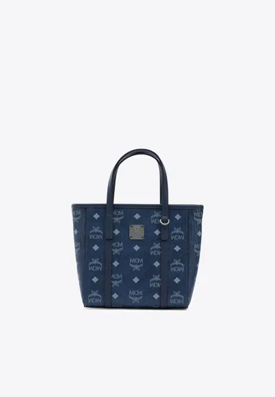 Mcm Mini Toni Monogram Tote Bag In Blue