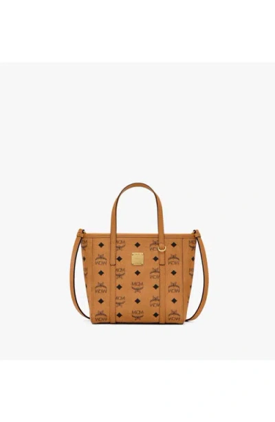 Mcm Mini Toni Top-zip Shopper In Cognac