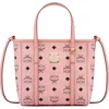Mcm Mini Toni Visetos Coated Canvas Top Handle Shopper Bag In Pink