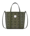 Mcm Mini Toni Visetos-monogram Top-zip Tote Bag In Brown