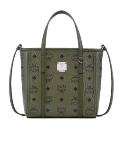 Mcm Mini Toni Visetos-monogram Top-zip Tote Bag In Brown