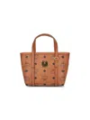 Mcm Mini Tote Bag With Zip Closure In Brown