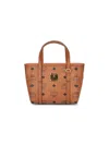 Mcm Mini Tote Bag With Zip Closure In Brown
