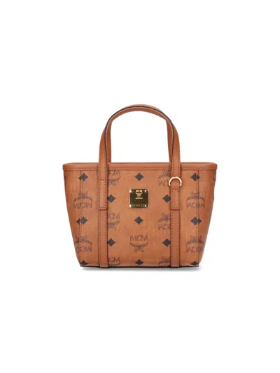 Mcm Mini Tote Bag Toni Top-zip In Brown