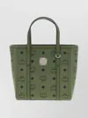 Mcm Mini Toni Visetos-monogram Top-zip Tote Bag In Green