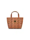 Mcm Mini Tote Bag With Zip Closure In Brown