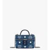 Mcm Mini Vanity Case In Denim Visetos In Blue