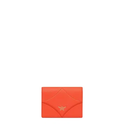Mcm Mini Wallet In Quilted Spanish Calfskin In Red