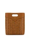 Mcm Diamond Detail Large Tote Bag In Brown