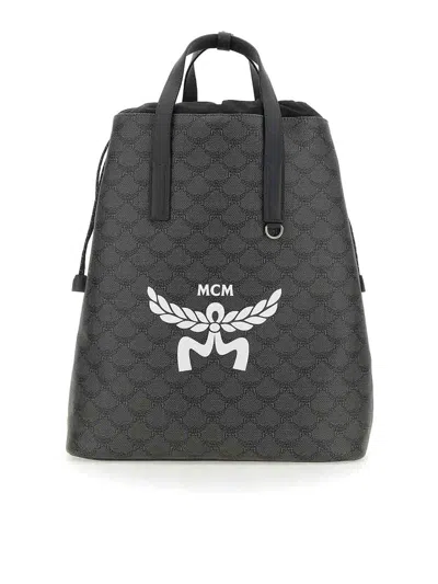 Mcm Medium Backpack Lauretos In Black