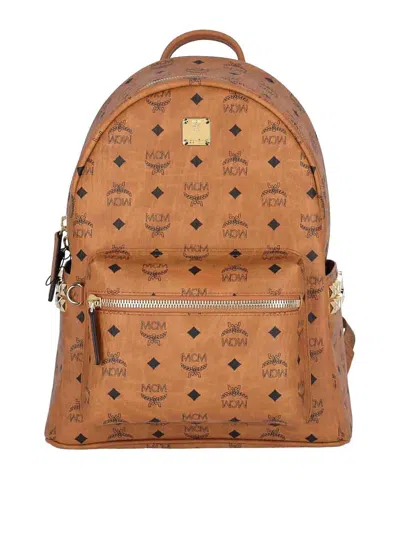 Mcm Studs Backpack In Brown