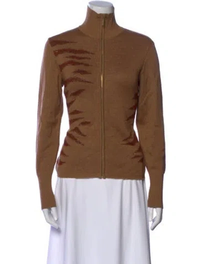 Pre-owned Mcm Mock Neck Sweater In Brown