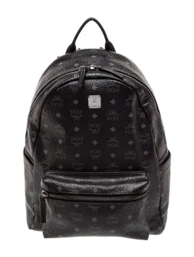 Pre-owned Mcm Monogram Backpack In Black