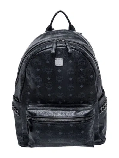 Pre-owned Mcm Monogram Backpack In Black