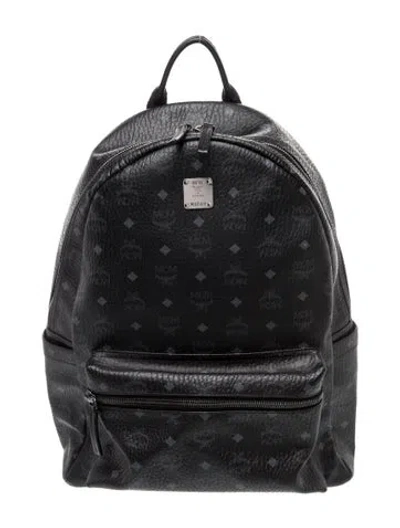 Pre-owned Mcm Monogram Backpack In Black