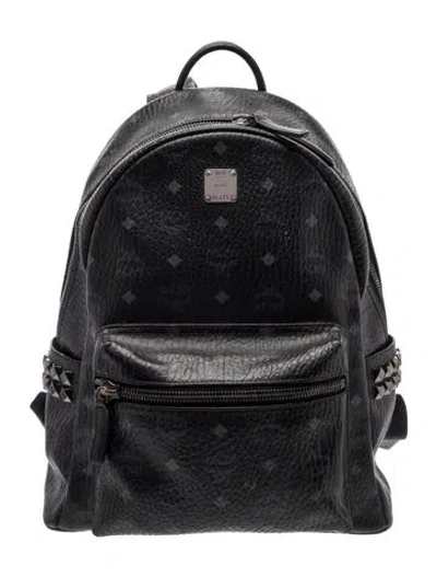 Pre-owned Mcm Monogram Backpack In Black