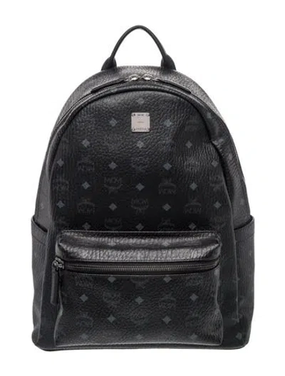 Pre-owned Mcm Monogram Backpack In Black