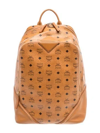 Pre-owned Mcm Monogram Backpack In Brown
