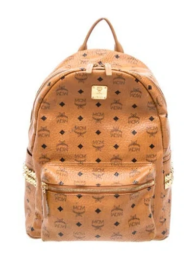Pre-owned Mcm Monogram Backpack In Brown