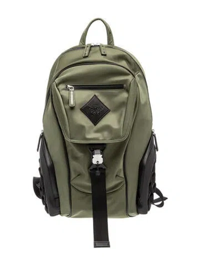 Pre-owned Mcm Monogram Backpack In Green