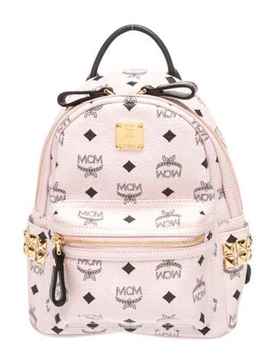 Pre-owned Mcm Monogram Backpack In Pink